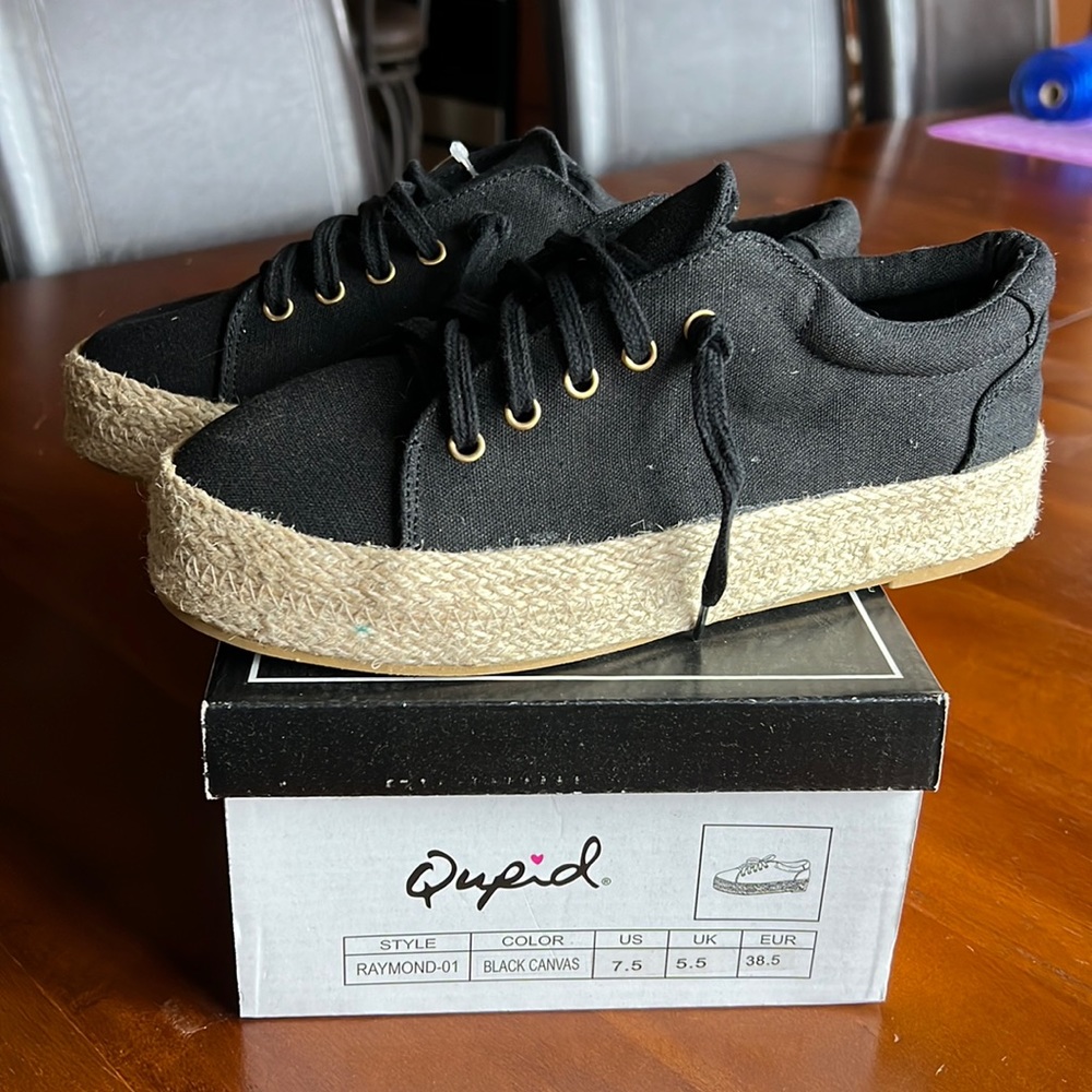 Brand new, never worn. Qupid espadrilles. Size 7.5/ 38.5